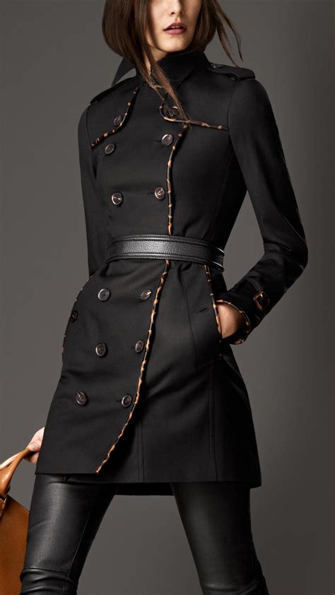 burberry london black trench coat patent leather trim|Burberry trench coats for ladies.